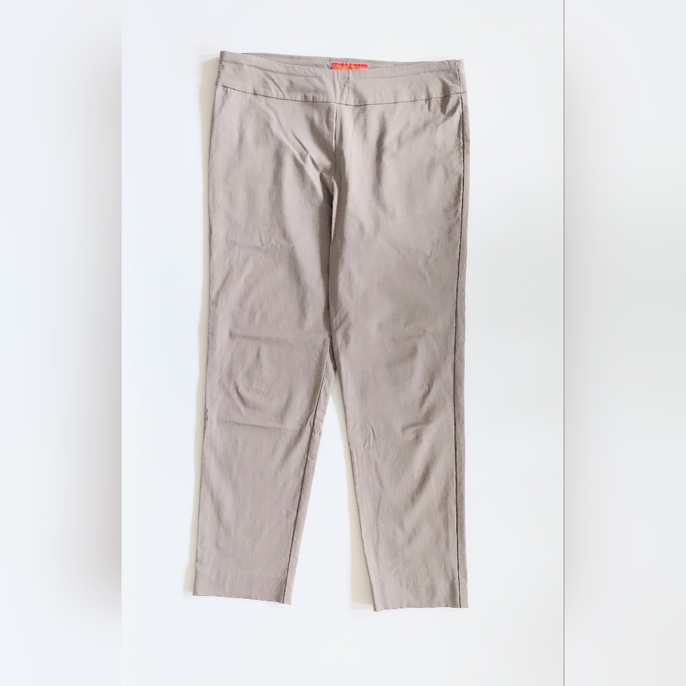 Krazy Larry High Rise Pull On Ankle Pants Size 12 Tan Khaki